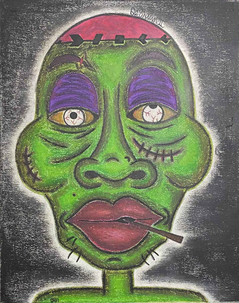 The Zom (2024) 16”x20” Mixed- media